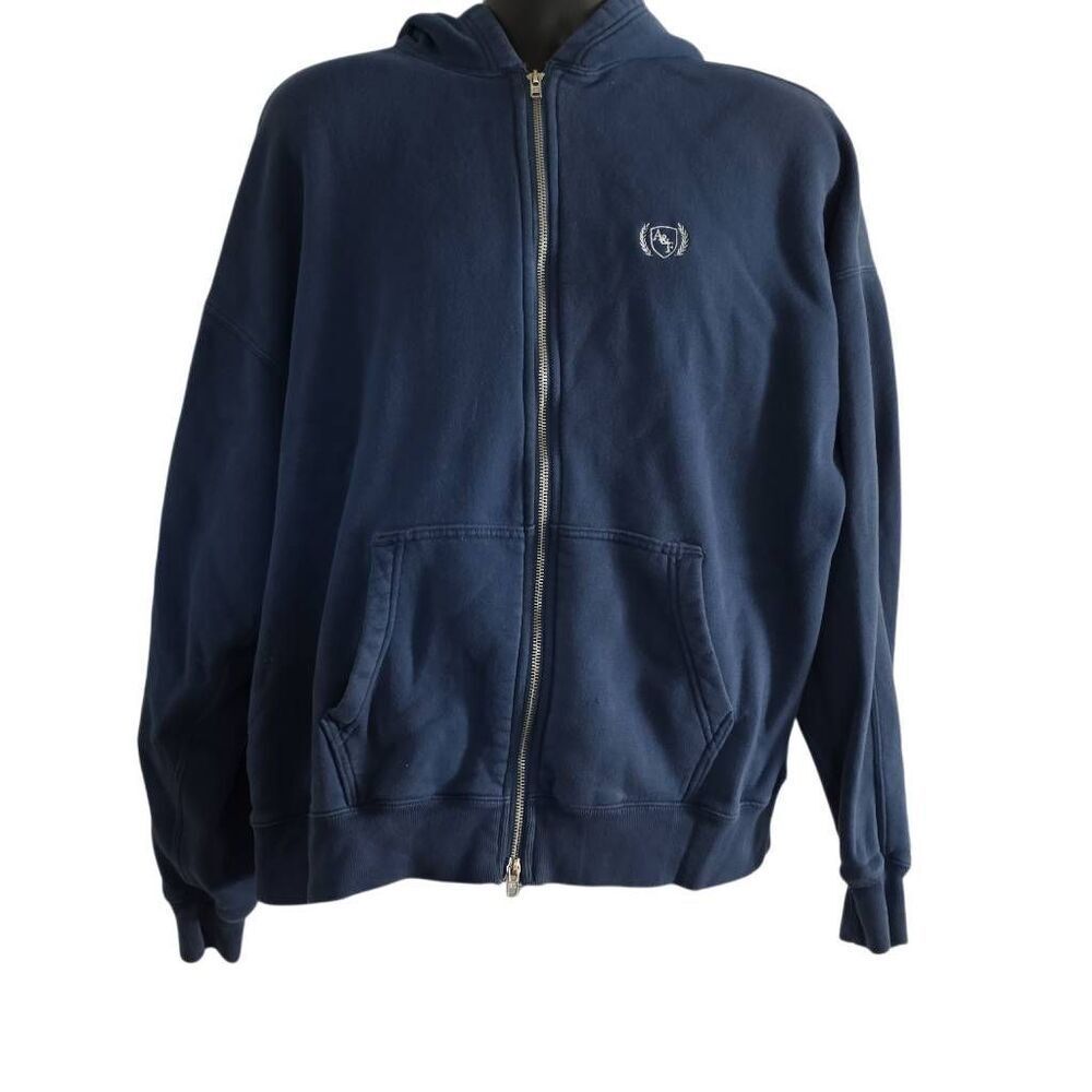Abercrombie & Fitch Men's Size Large Blue Oversized Zip Up Hoodie